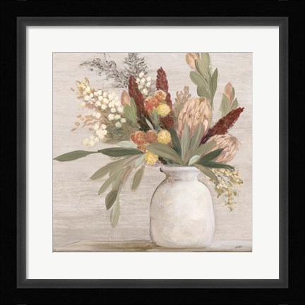 Framed Warm Protea Still Life Crop Print