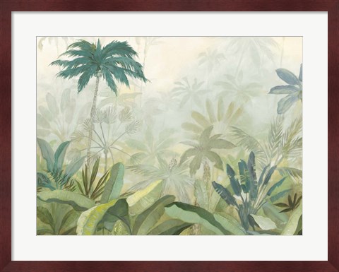 Framed Lush Tropics Blue Print