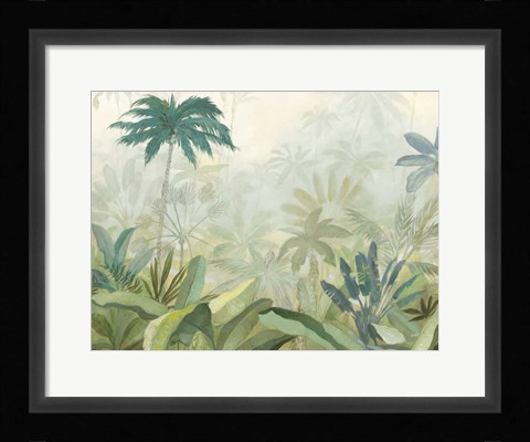 Framed Lush Tropics Blue Print