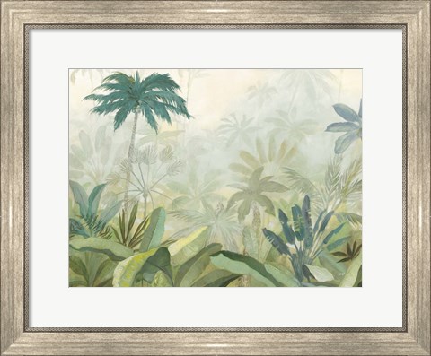 Framed Lush Tropics Blue Print