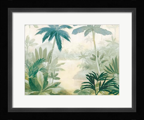 Framed Palm Lagoon Blue Print
