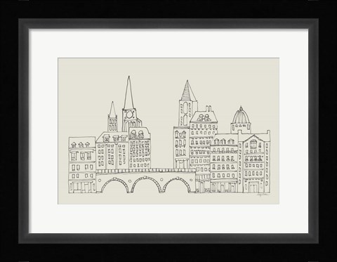 Framed French Script II Neutral Print