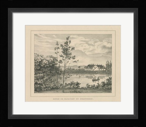 Framed French Park Etching I Print