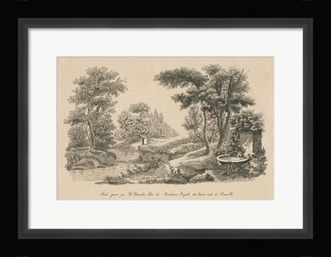 Framed French Park Etching III Print