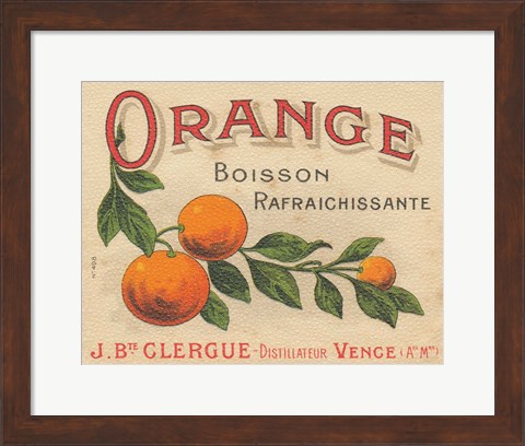 Framed Orange Label Print