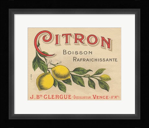 Framed Lemon Label Print