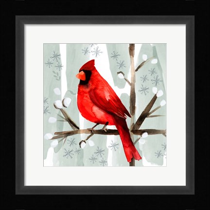 Framed Christmas Hinterland I-Cardinal Print