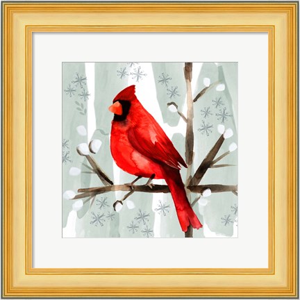 Framed Christmas Hinterland I-Cardinal Print