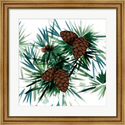 Framed Christmas Hinterland II-Pine Cones Print