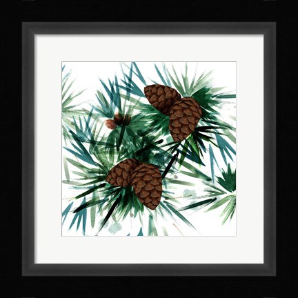 Framed Christmas Hinterland II-Pine Cones Print