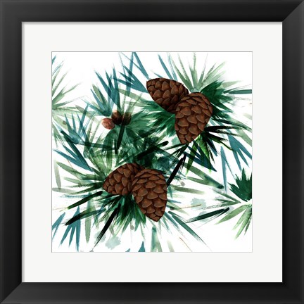 Framed Christmas Hinterland II-Pine Cones Print