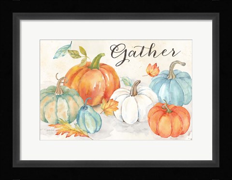 Framed Pumpkin Patch Landscape Sentiment Print