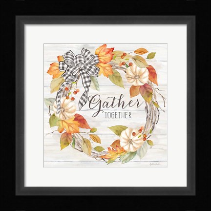 Framed Pumpkin Patch Wreath I-Gather Print