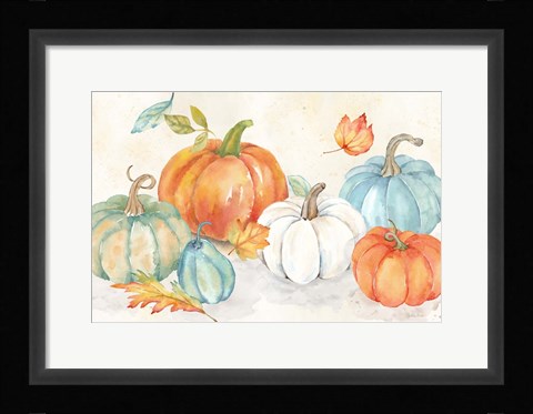 Framed Pumpkin Patch Landscape Print
