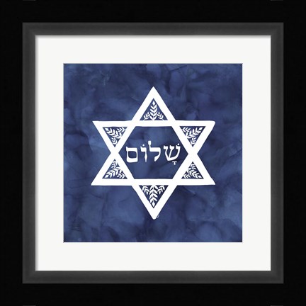 Framed Festival of Lights Blue VI-Star of David Print