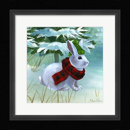 Framed Winterscape III-Rabbit Print