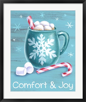 Framed Peppermint Cocoa III-Comfort &amp; Joy Print