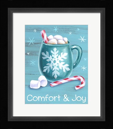 Framed Peppermint Cocoa III-Comfort &amp; Joy Print