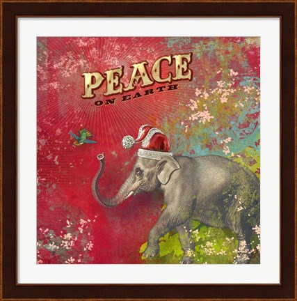 Framed Colorful Christmas I-Elephant Peace Print