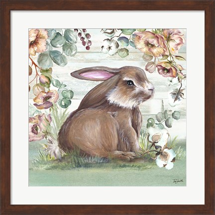 Framed Farmhouse Bunny I Print