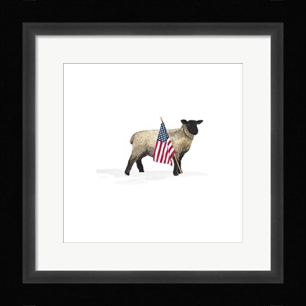Framed All American Farmhouse on White VI Print