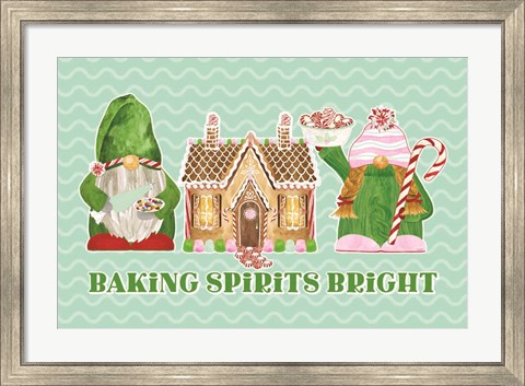Framed Christmas Bakers II on Mint Print
