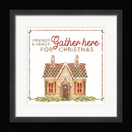 Framed Home Cooked Christmas VI-Gather Here Print