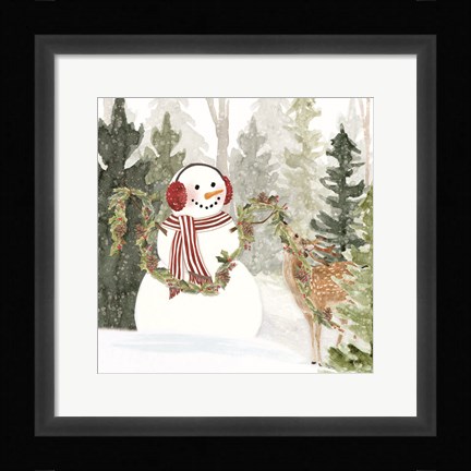 Framed Christmas in the Woods I Print