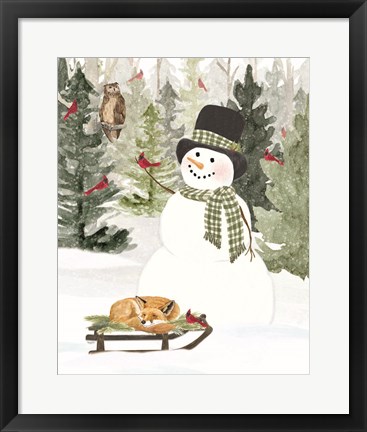Framed Christmas in the Woods Portrait II Print