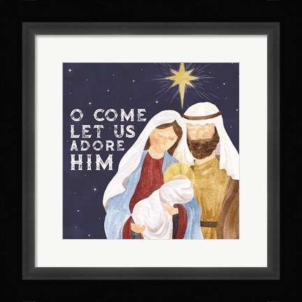 Framed Come Let Us Adore Him II-Adore Him Print