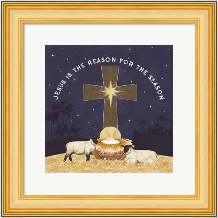 Framed Come Let Us Adore Him IV-Reason for the Season Print
