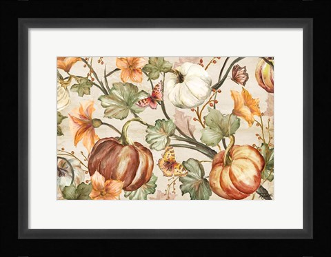 Framed Autumn Vines I on Light Print