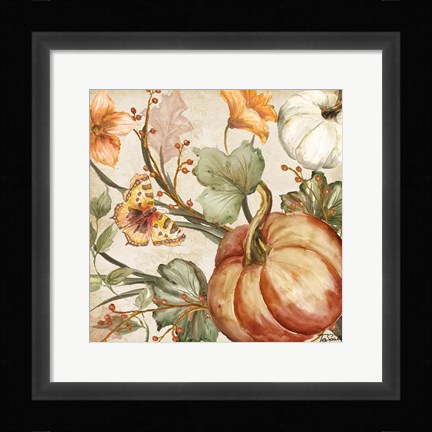 Framed Autumn Vines II on Light Print