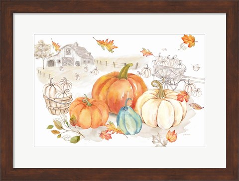 Framed Pumpkin Season I Print
