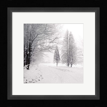 Framed Let it Snow II BW No Words Print