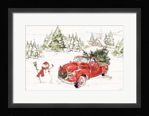 Framed Soft Season I Dark Red Print