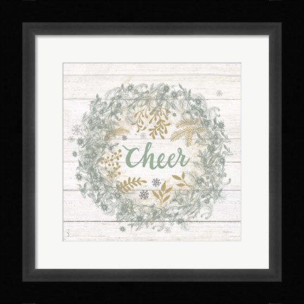 Framed Frosty Cheer Sage Print