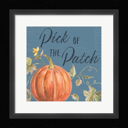 Framed Happy Harvest VIII Blue Print