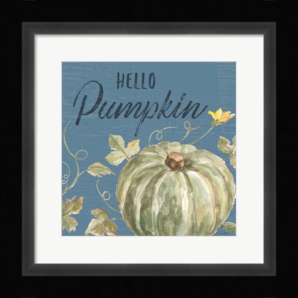 Framed Happy Harvest VII Blue Print