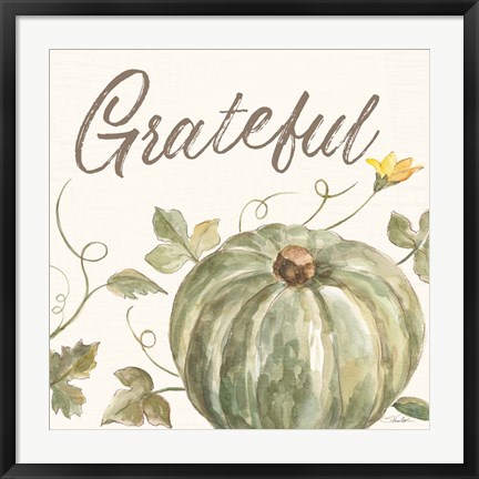 Framed Happy Harvest VII Grateful Print