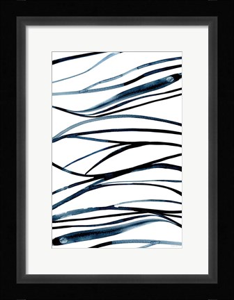 Framed Threads of Blue I Print