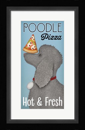 Framed Poodle Pizza Print