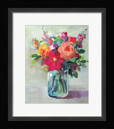 Framed Cottage Garden Bouquet II Print