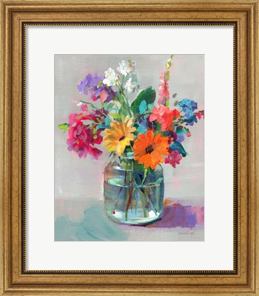 Framed Cottage Garden Bouquet I Print