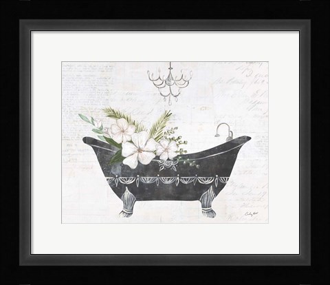 Framed Floral Bath I Print