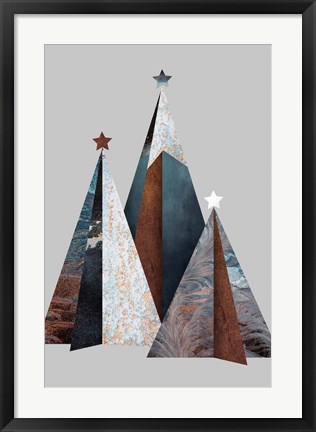 Framed Three Christmas Trees Print