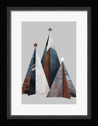 Framed Three Christmas Trees Print