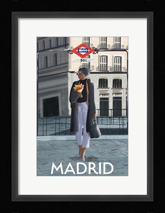 Framed Girl in Madrid Print