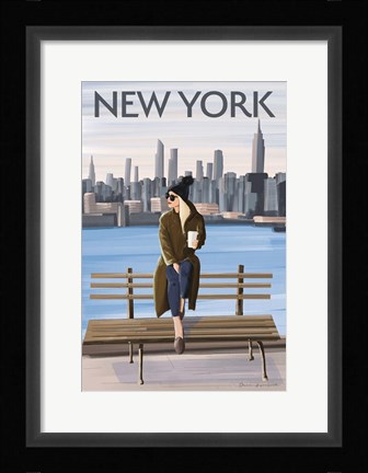 Framed Girl in New York II Print