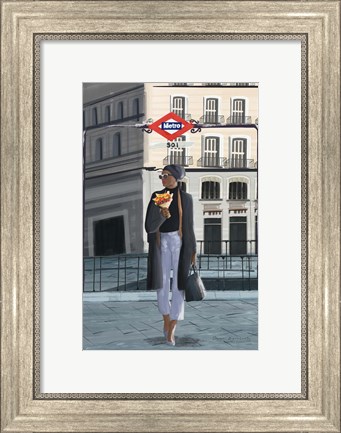 Framed Girl in Madrid Print